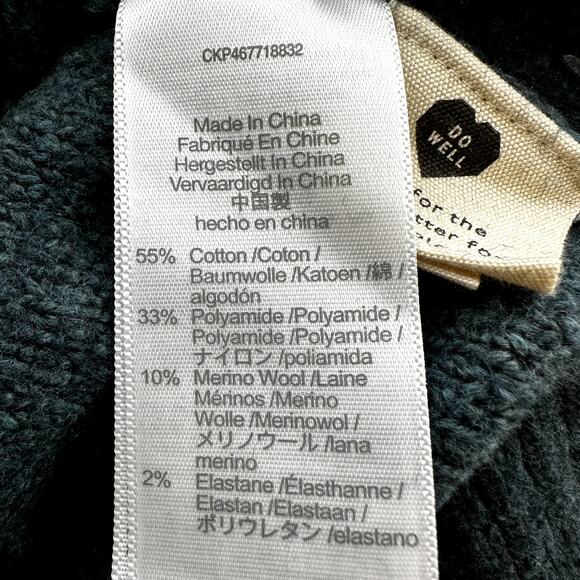 Madewell Embroidered Cross-Stitch Floral Pullover Sweater Oversize Green XXL NWT - Picture 4 of 6